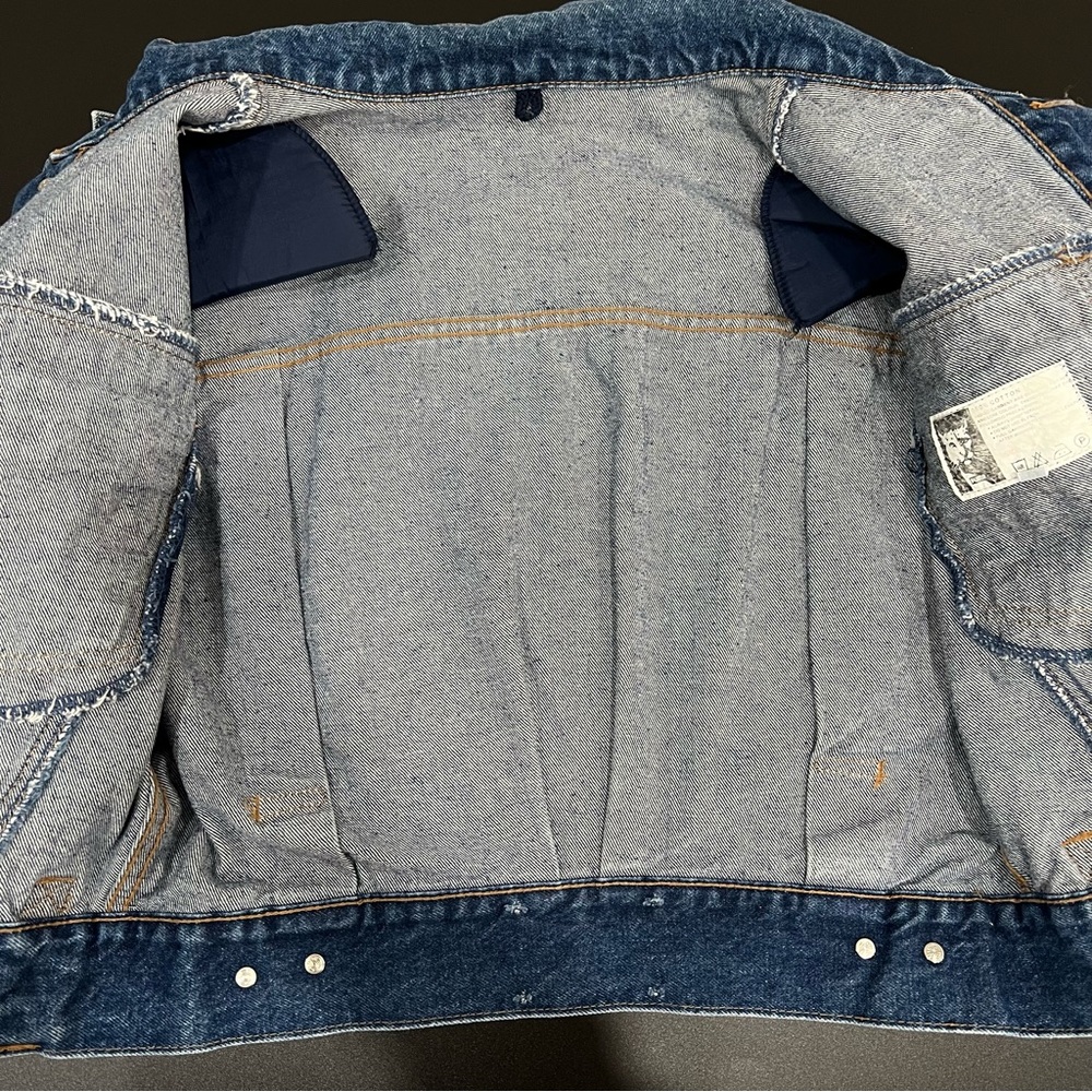 VTG PUMA Jeans Denim Jacket 1980s Germany Short Cut Bomber Size 3 - Picture 8 of 11